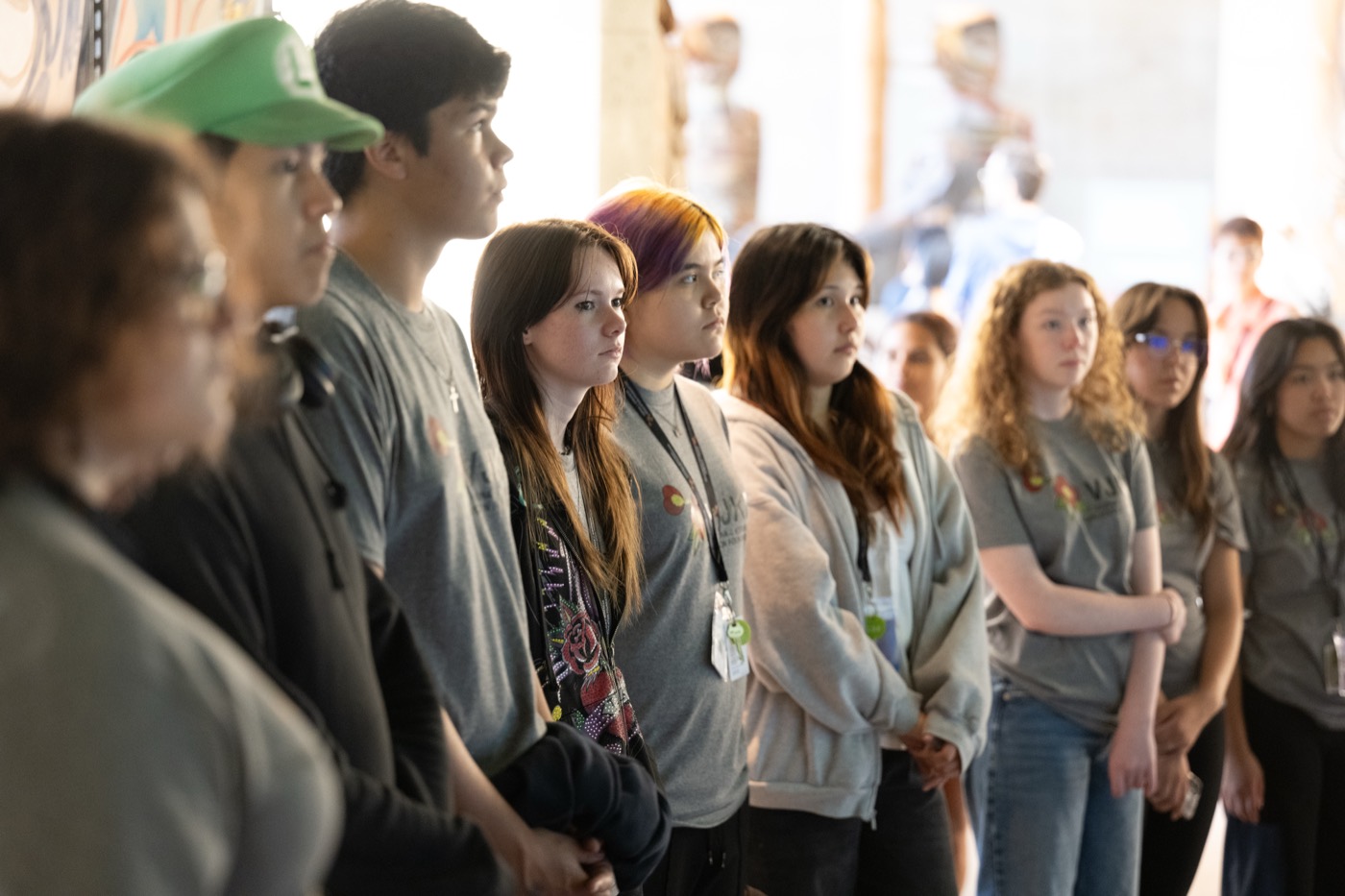 Students listening during a program session